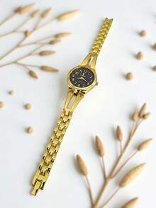 Potenzia Women's Mini Elegant Waterproof Watch Beautiful Gold Steel Bracelet