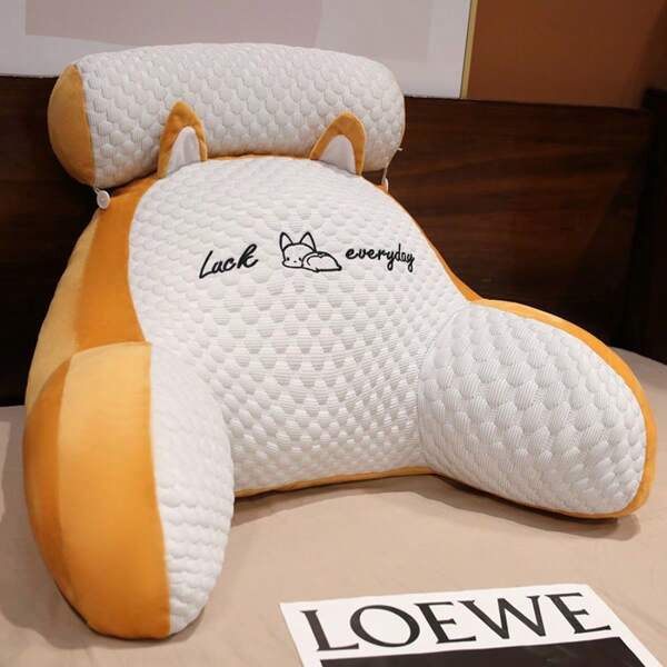 1 pièce Coussin mignon en peluche d'ours en peluche penché en arrière - Oreiller doux et amovible, lavable à la main, couleurs mélangées pour dortoir, bureau, canapé, lit - Décoration polyvalente pour la maison, oreiller d'ours, accessoires essentiels pour chambre d'étudiant, design ludique, tissu confortable Coussin de chaise de bureau, Coussin de siège, Décoration de bureau, Décoration de chambre