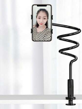 1pc 360° Rotatable Phone Holder, Spiral Base For Bedside Or Bed, Slouchy Must-Have, Hands-Free, Ideal For Watching Shows Before Bed