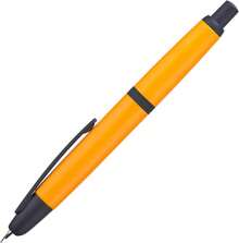 Jinhao 10 - Pluma estilográfica de prensa con caja, punta extrafina retráctil de cromo brillante ondulado con juego de convertidor de tinta (clip plateado) - Naranja (clip negro) - Ver 6