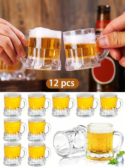 12/6/1pc Mini Transparent Party Cups, Suitable For Beer Glasses For Birthday Parties, Weddings, And Hen Parties, Reusable Plastic Cups,Wedding Favors For Guests,Bar Accessories,Party Decorations,Cups,Shot Glasses