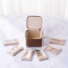Portable Jewelry Box, Necklace Bracelet Pendant Storage Case, PU Leather Travel Jewelry Organizer With 6/12 Velvet Pouches, Suitable For Birthday, Anniversary, Bridesmaids, Valentine's Day, Travel Essential For Women Storage Organizer Travel Essentials Back To School Dormitory Storage,Room Decor - Multicolor - View 20