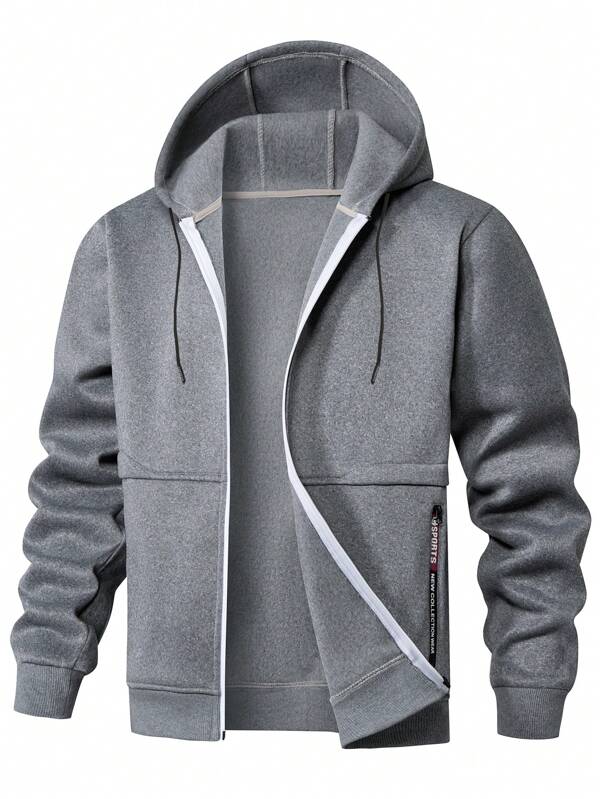 1 stuk casual sportjack met capuchon voor heren, lente en herfst