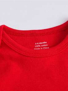 3件套男婴红色长袖连体衣套装（春秋季）