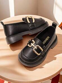 时尚百搭女童鞋，新款儿童皮鞋，婴幼儿一脚蹬低帮乐福鞋，小女孩和婴儿莫卡辛鞋，休闲学生平底鞋