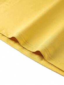 男士休闲字母图案圆领短袖T恤，夏季 - 黃色 - 查看 6