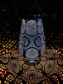 1 Stück dekorative Solar-Laterne für den Garten, Solar-Metall-Hängeleuchte, LED-Solar-Dekorationslaterne, geeignet für Garten, Hof, Weg, Rasen, Balkon, Geburtstag, Party, Outdoor-Solar-Lichtdekoration, hohe Qualität, Weihnachten/Halloween/Erntedankfest, ideales Geschenk, Urlaubsgeschenk