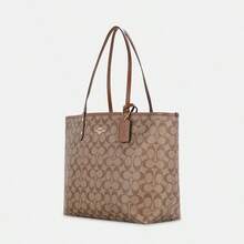 Coach Reversible City Tote Bags For Women Purses Large Tote Bag Handbags In Signature Canvas - Khaki Brown - View 3