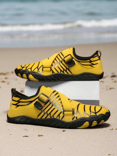 Men's Quick-Dry Water Shoes - Breathable Mesh Upper, Adjustable Laces And Supportive Insole, Suitable For Surfing, Boating, Hiking, Yoga, Cycling - Rubber Sole, Outdoor Water Shoes | Summer Footwear | Functional Outdoor Shoes, Beach Sandals