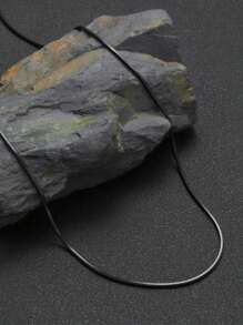 1 pieza Collar de cadena de serpiente negra de acero inoxidable con estilo minimalista de moda para hombres y mujeres, adecuado para uso diario