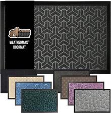 GORILLA GRIP 100% Impermeable Alfombra de Entrada WeatherMax para Todas las Estaciones, Diseñada en EE. UU., Caucho Natural, Resistente a Manchas y Desvanecimiento, Alfombras de Entrada de Bajo Perfil para Interior y Exterior, Fácil de Limpiar, 17x29 Diamante Gris - Pizarra geométrica - Ver 12