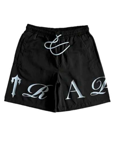 Bermuda Short Preto Trapstar Streetwear UrbanCulture  Verão  Todos    Ajuste Regular    Bolso  Cordão