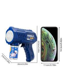 Máquina de burbujas de mano de verano, juguete automático de pistola de burbujas con un solo botón, regalo de juguete al aire libre para niños y niñas (incluido el líquido de burbujas, sin batería)