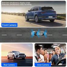 Dual Lens Dash Cam With Night Vision, Dual 1080P Front And Embedded Cameras, Wide Angle Car DVR, 3.16" IPS Screen, 24-Hour Motion Sensor Parking Mode, 32GB Memory Card Loop Recording Battery Capacity 150mAh