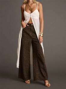Womens Front Split Long Dress Sleeveless Spaghetti Strap Solid Color Dress Longline Cami Tops - 白色 - 查看 3
