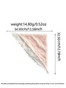 女士头巾 1 件女士蕾丝三角围巾头巾发饰，简约时尚优雅休闲可爱甜美涤纶材质时尚纯色荷叶边蕾丝边头带，日常通勤时尚配饰发饰围巾发饰秋季配饰