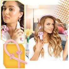 Heatless Curls Scrunchie Set – No-Heat Hair Curler with 1x Clip, 2x Hair Ties & 1x Curling Roller – Soft, Comfortable, Damage-Free Hair Styling for All Hair Types - Without Heating Wire, Overnight Curistling Iron Does Not Disturb Sleep, Silk 純聚酯纖維聚酯纖維聚酯纖維） - 彩色 - 查看 5