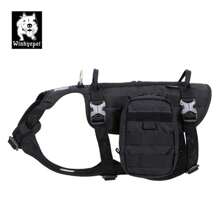 Whinhyepet Adjustable Military Dog Harness, Black XL - Durable No-Pull Vest For Large Dogs, Ideal For Training And Outdoor Adventures