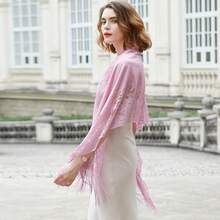 RIIQIICHY Shawls And Wraps For Evening Dresses Scarfs For Women Pashmina Wedding Formal Shawlhalloween - 粉紅色-1 - 查看 10