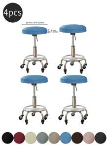 1pc Solid Color Stretchable Anti-Splash Milk Silk Round Seat Cover, Modern Style All-Season Dust-Proof Premium Bar Stool Cover, Suitable For Home