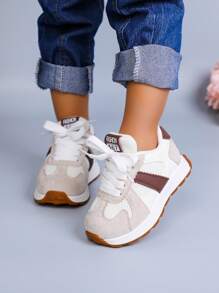 1 Paio di Scarpe Sportive per Bambini, Nuove Sneaker da Esterno in in rete Patchwork per Autunno