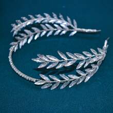1pc Silver Bridal Hair Hoop, European & American Style Headpiece With Rhinestones, Bun Hair Accessories, Suitable For Wedding, Daily Use And Party
