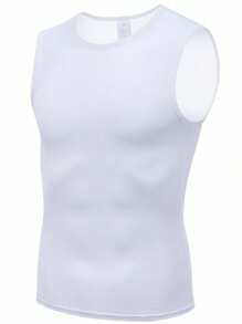 Qualicos 2Pcs Boyfriend Style Men's Cycling Sleeveless Base Layer, Quick-Dry Sport Vest For Running And Fitness