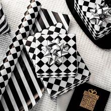 1pc Checkered Flag Wrapping Paper Roll, Mini Roll 17 Inch X 33 Feet, Checkered Color Paper Gift Wrapping Paper, Racing Wrapping Paper, Birthday Car Wrapping Paper, Suitable For Racing Party, Birthday Party, Mini Roll,Valentine's Day - Black and White - View 6