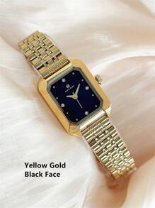 Pablo Raez 1pc Ladies Vintage Watch 18K Gold Jewelry Stainless Steel Bracelets Chain Summer Accessories Wristwatch Silver Color Non Tarnish Top Level AAA Original Charming Hours High Quality Women Watch Luxury Dress Watch IPS Plated Elegant Brand New Rectangle Gorgeous Design Quartz Watch