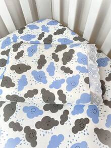 Laura Baby 2-Piece Sheet Set For American Standard Crib Or Mini Crib 100% Cotton - 藍雲 - 查看 4