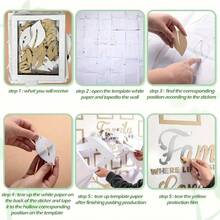 1 套亚克力相框墙贴套装，含 10 个相框 - 现代 DIY 镜面贴纸，适用于家居装饰 - 非常适合客厅、卧室 - 用艺术墙壁艺术增强您的空间 - 非常适合婚礼、情人节、感恩节、圣诞节、生日等特殊场合 - 英文文字设计 - 彩色 - 查看 5