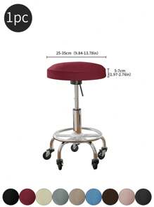 1pc Solid Color Stretchable Anti-Splash Milk Silk Round Seat Cover, Modern Style All-Season Dust-Proof Premium Bar Stool Cover, Suitable For Home
