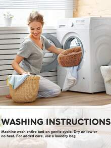 1pc Plush Dog Bed, Warm Pet House, Breathable Cat Nest Suitable For Small/Medium/Large Cats & Dogs, All Seasons - Brown - View 11