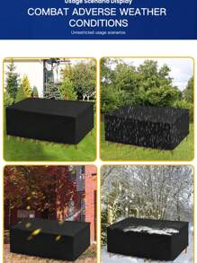1pc Outdoor Garden Furniture Cover, Made Of 210D/420D Silver-Coated Waterproof Material, Dust And Snow Proof For All Seasons, Suitable For Outdoor Patio, 124*70.87*29.13in