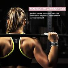 Correas de levantamiento de silicona antideslizante ,Straps Para Gym, Levantamiento de Pesas,muñequeras gym straps para gym mujer, hombres, levantamiento de pesas, culturismo, Xfit, entrenamiento de fuerza - Blanco - Ver 9