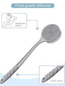 硅胶长柄沐浴刷背部清洁刷淋浴去角质刷身体按摩器、包、收纳袋、储物袋、发夹 - 矽膠長柄搓澡刷 - 查看 6