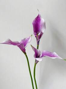 1/3/6pcs 58cm Double Calla Lily Artificial Flowers, High-Quality EVA Material, Home Decor, Photography, Showroom, Wedding Decoration, Table Centerpieces, Plastic Flowers