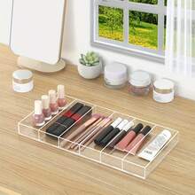 1pc Luxury Eyeglasses Display Tray, Perfume & Cosmetics Storage Organizer, Clear Acrylic Glasses Display Box With 6 Compartments, Desk Top Storage Holder, Gender Reveal Party, Perfect For Birthdays, Weddings, Parties, The Perfect Gift For Colleagues, Friends, And Family, Back To School - Clear - View 8