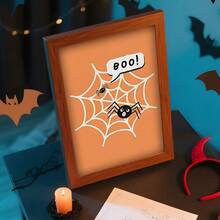 1 Pc, Custom Photo, Polished Plexiglass Wooden Frame,It Is Very Suitable For Halloween Home Decoration,Personalized Canvas Printed Poster Art, Perfect For Families, Couples, Pets' Memories, The Perfect Gift For Halloween Commemoration