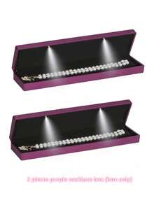 1 件带 LED 灯的奢华手链盒、戒指盒、吊坠盒、优雅钻石手链盒，适用于独特的求婚、订婚或婚礼，矩形黑色天鹅绒内饰珠宝展示礼品盒。 - 紫色 - 查看 25