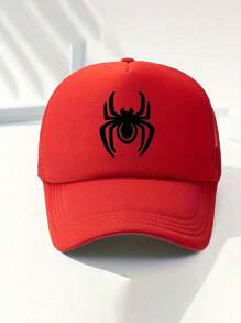 1 pieza Gorra de béisbol infantil con lindo diseño de telaraña, sombrero de sol unisex ajustable con cierre a presión