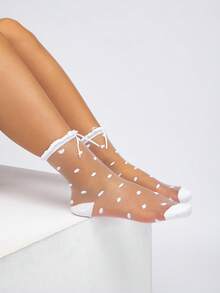 New All Season Sheer Thin Transparent Pantyhose - White - View 7