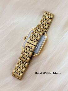 Pablo Raez 1pc Ladies Vintage Watch 18K Gold Jewelry Stainless Steel Bracelets Chain Summer Accessories Wristwatch Silver Color Non Tarnish Top Level AAA Original Charming Hours High Quality Women Watch Luxury Dress Watch IPS Plated Elegant Brand New Rectangle Gorgeous Design Quartz Watch
