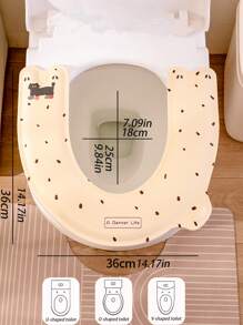 1/2pcs Adhesive Toilet Seat Cover, Waterproof Warm Padded Washable Foam Toilet Mat Cushion For Home, Maternity Bathroom Decor