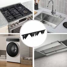 Stainless Steel Stove Gap Covers (2 Pack),Stove Gap Filler,Stove Gap Guards For Gas Range,Range Trim Kit,Heat Resistant & Easy To Clean, Easy Retractable - 黑色 - 查看 2