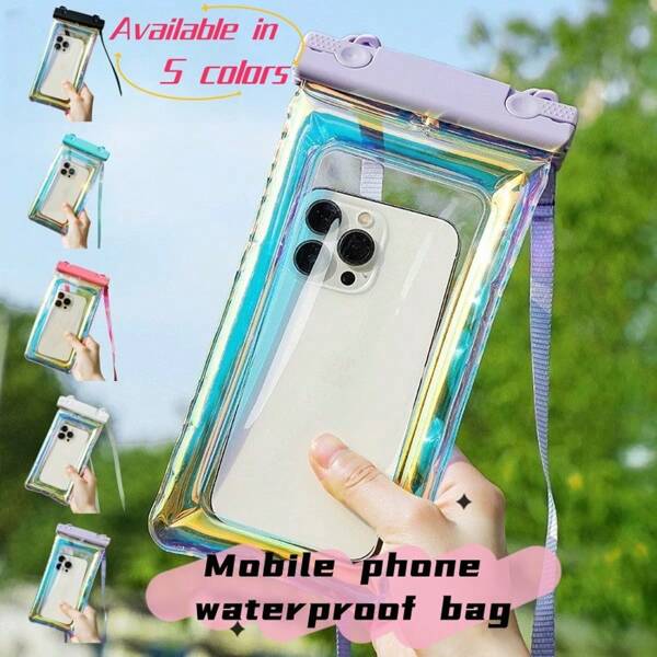 3 Stück/2 Stück/1 Stück holografische, stoßfeste, wasserdichte Touch Screen transparente wasserdichte Handytasche, minimalistisch wasserdichte Handytasche mit Touch Screen, cross-body oder Halfter, leuchtend, universal für Schwimmen, Tauchen, Outdoor-Sport; wasserdichte Handyhülle für Schwimmen, Wasserpark, Rafting-Ausrüstung, schützt das Handy, geeignet für Büro, Studium, Versand, Transport, Geschenkverpackung, Reise, Haushalt, stoßfest, wasserdicht, Wasserpark Essenzial, Schwimmbad Essenzial, Schulmaterial, Schulanfang