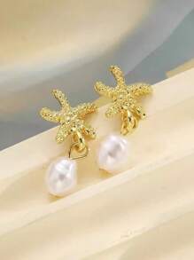 1 Pair Cute Little Star Stud Earrings For Women Girls Texture Charm Earrings Fashion Summer Beach Jewelry Gift Accessories
