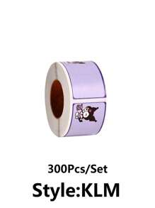 Sanrio 300Pcs/Set Kuromi Roll Stickers Name Stickers Stationery Stickers Cute My Melody Cinnamoroll Handwritten Name Stickers Cartoon Handbook Stickers Back To School School Supplies(Some Parts May Be Random)