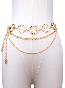 1Pc Chain Belt Silver Gold Chain Belt Chain Belts For Women Fashion Silver Gold Belt Chain Silver Waist Chain Belt Star Chain Belt Metal Chain Belt Moon Chain Belt Layered Waist Belt