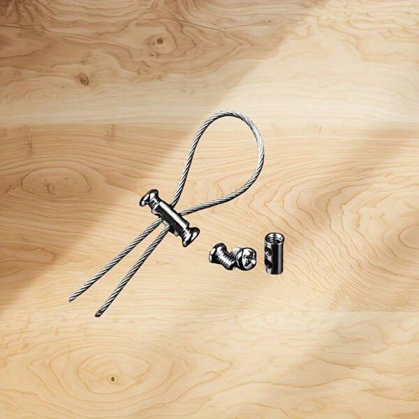 118.11inch Steel Wire Rope With 10 Adjustable Stainless Steel Cable Clamps And End Bolts, Ideal For Hanging, Holiday Decoration And Outdoor Camping